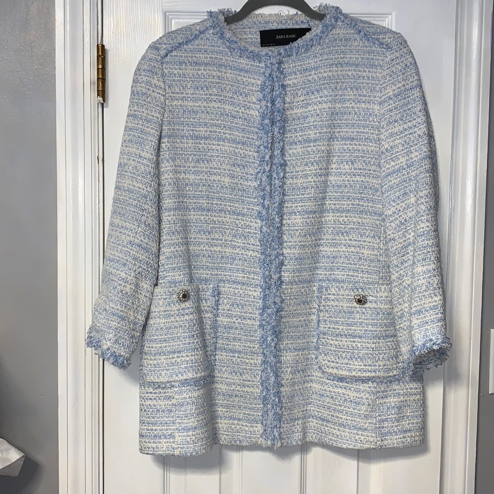 Blue tweed blazer
